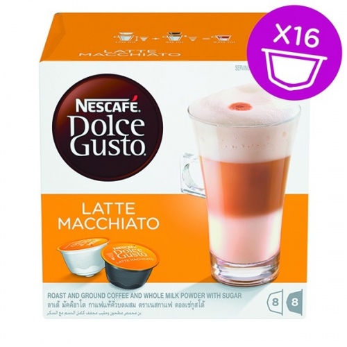 Nescafe Dolce Gusto Latte Macchiato Kava, 8+8 kapsulių dėžutėje