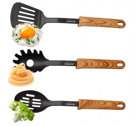 Stoneline | Back To Nature | 17898 | Kitchen utensil set | 9 pc(s) | Dishwasher proof | Black/ Wooden Look