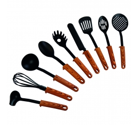 Stoneline | Back To Nature | 17898 | Kitchen utensil set | 9 pc(s) | Dishwasher proof | Black/ Wooden Look