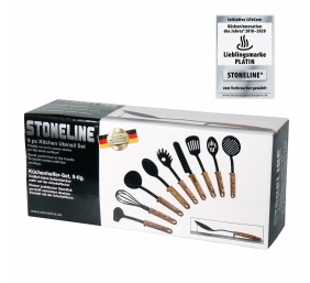 Stoneline | Back To Nature | 17898 | Kitchen utensil set | 9 pc(s) | Dishwasher proof | Black/ Wooden Look