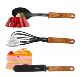 Stoneline | Back To Nature | 17898 | Kitchen utensil set | 9 pc(s) | Dishwasher proof | Black/ Wooden Look