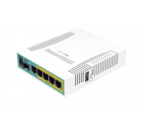 Mikrotik Wired Ethernet Router RB960PGS, hEX PoE, CPU 800MHz, 128MB RAM, 16MB, 1xSFP, 5xGigabit LAN, 1xUSB, Power Output On ports 2-5, Ourput: 1A max per port; 2A max total, RouterOS L4 | hEX PoE Router | RB960PGS | No Wi-Fi | 10/100/1000 Mbit/s | Etherne