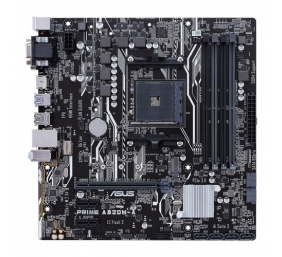 Asus PRIME A320M-A Processor family AMD, Processor socket AM4, DDR4-SDRAM 2133,2400,2666,2933,3200 MHz, Memory slots 4, Supported hard disk drive interfaces M.2, Number of SATA connectors 6, Chipset AMD A, Micro ATX