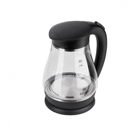 Adler | Kettle | AD 1274 | Standard | 2200 W | 1.7 L | Plastic/Glass | 360° rotational base | Black/ transparent