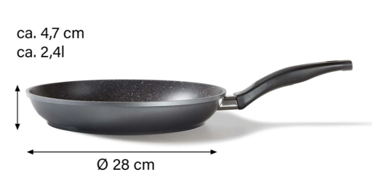 Stoneline Pan 7361 Frying Diameter 28 cm Suitable for induction hob Fixed handle Anthracite