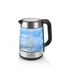 ETA | ETA615390000 | Standard kettle | 2200 W | 1.7 L | Glass | 360° rotational base | Stainless steel/Black