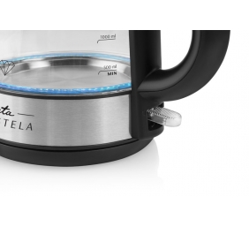 ETA | ETA615390000 | Standard kettle | 2200 W | 1.7 L | Glass | 360° rotational base | Stainless steel/Black