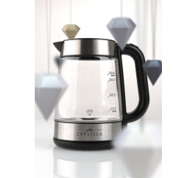 ETA | ETA615390000 | Standard kettle | 2200 W | 1.7 L | Glass | 360° rotational base | Stainless steel/Black