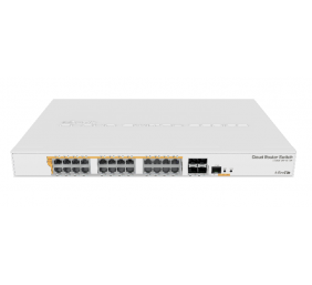 MikroTik | CRS328-24P-4S+RM Gigabit Ethernet POE/POE+ router/switch | 12 month(s) | PoE/Poe+ ports quantity 24 | Power supply type Single | Rackmountable | 1 Gbps (RJ-45) ports quantity 24x 1GbE | SFP+ ports quantity 4x SFP+ | Managed L3