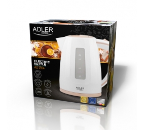Adler | Kettle | AD 1264 | Standard | 2200 W | 1.7 L | Plastic | 360° rotational base | White