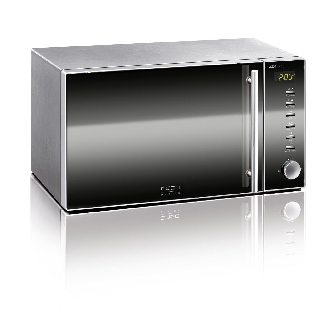 Caso Microwave oven MG 20 Menu Grill, Buttons, Rotary, 800 W, Black, Free standing, Defrost function