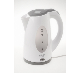 Adler Kettle AD 1208 Standard, Plastic, White, 2000 W, 360° rotational base, 1.8 L