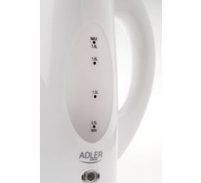 Adler Kettle AD 1208 Standard, Plastic, White, 2000 W, 360° rotational base, 1.8 L