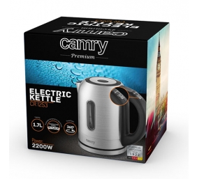 Camry | Kettle | CR 1253 | With electronic control | 2200 W | 1.7 L | Stainless steel | 360° rotational base | Stainless steel