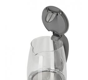 Adler | Kettle | AD 1286 | Standard | 2200 W | 2 L | Plastic/Glass | 360° rotational base | Grey/ transparent