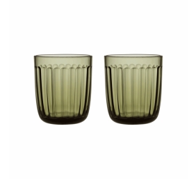 IITTALA Raami Water Glasses, 2 pcs. Glass, Moss Green, Capacity 0.26 L