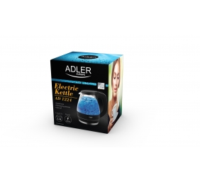 Kettle | Adler | Kettle | AD 1224 | Standard | 2000 W | 1.5 L | Glass | 360° rotational base | Black