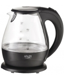 Kettle Adler | Kettle | AD 1224 | Standard | 2000 W | 1.5 L | Glass | 360° rotational base | Black