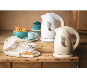 Adler | Kettle | AD 08 b | Standard | 850 W | 1 L | Plastic | 360° rotational base | Beige