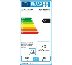 Allview 40ATS5100-F 40" (101 cm), Smart TV, Full HD, 1920x1080 pixels, Wi-Fi, DVB-T/DVB-T2, DVB-C, Black and silver