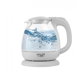 Adler | Kettle | AD 1283G | Standard | 1100 W | 1 L | Plastic/Glass | 360° rotational base | Grey