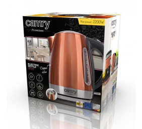 Camry Kettle CR 1271 Electric, 2200 W, 1.7 L, Stainless steel, Copper, 360° rotational base