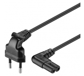 Goobay | Euro connection cord, both ends angled | 97344 | Black Euro male (Type C CEE 7/16) | Device socket C7