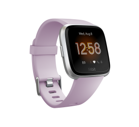 Fitbit Versa Lite Smart watch, LCD, Touchscreen, Heart rate monitor, Activity monitoring 24/7, Waterproof, Bluetooth, Lilac/Silver Aluminum