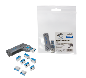 Logilink, USB port blocker (1x key and 8x locks), AU0045 | Logilink