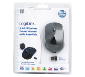 Logilink | Maus optisch Funk 2.4 GHz | 2.4GH wireless mini mouse with autolink | wireless | Black