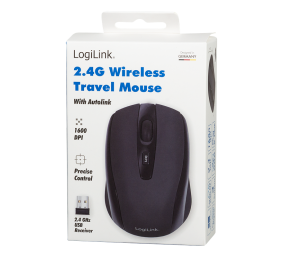 Logilink | Maus optisch Funk 2.4 GHz | wireless | 2.4GH wireless mini mouse with autolink | Black