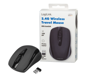 Logilink | Maus optisch Funk 2.4 GHz | wireless | 2.4GH wireless mini mouse with autolink | Black