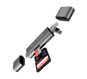 Icy box IB-CR200-C  SD/MicroSD (TF) USB 2.0 card reader with Type-C and -A to micro USB (OTG) interface, anthracite | Raidsonic | External card reader with multi-USB connector | External | Micro SDHC, Micro SDXC, microSD 3.0 UHS-I SD, SDHC, SDXC, SD 2.0 U