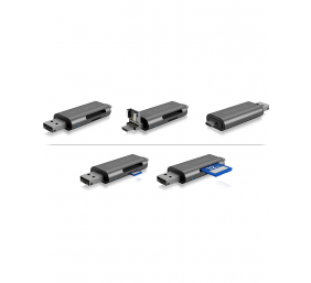 Icy box IB-CR200-C  SD/MicroSD (TF) USB 2.0 card reader with Type-C and -A to micro USB (OTG) interface, anthracite | Raidsonic | External card reader with multi-USB connector | External | Micro SDHC, Micro SDXC, microSD 3.0 UHS-I SD, SDHC, SDXC, SD 2.0 U