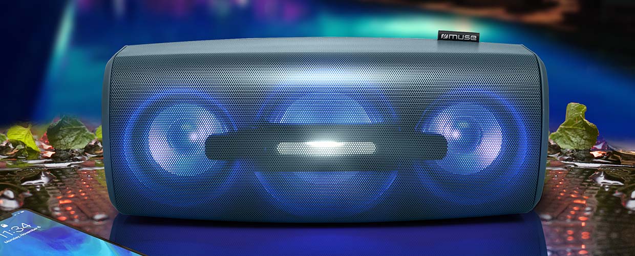 Muse Enceinte Bluetooth Portable Splash-Proof speaker M-930 DJN 80 W, Bluetooth, Portable, Wireless connection, Blue