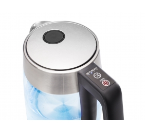 Tristar Kettle WK-3375 With electronic control, Glass, Stainless steel/Black, 2200 W, 360° rotational base, 1.8 L