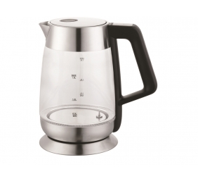 Tristar Kettle WK-3375 With electronic control, Glass, Stainless steel/Black, 2200 W, 360° rotational base, 1.8 L