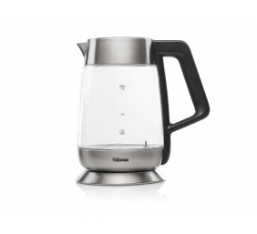 Tristar Kettle WK-3375 With electronic control, Glass, Stainless steel/Black, 2200 W, 360° rotational base, 1.8 L