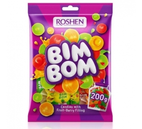 Saldainiai su vaisių-uogų įdaru "Bim-bom", Roshen, 11 pak. po 200 g