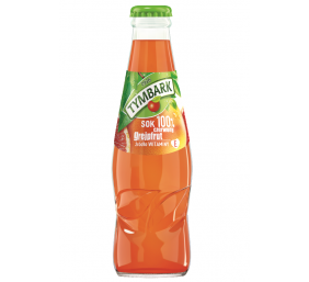Raudonųjų Floridos greipfrutų sultys 100%, Tymbark, stikle, 15 pak. po 200 ml