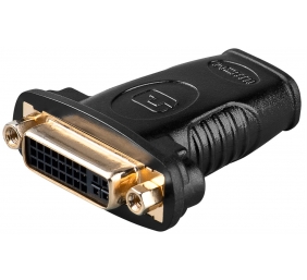 Goobay Black | HDMI female (Type A) | DVI-I female Dual-Link (24+5 pin) | HDMI/DVI-I adapter, gold-plated | 68690