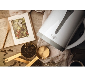 Kettle | Adler | AD 1244 | Standard kettle | 2000 W | 2.5 L | Plastic | 360° rotational base | White