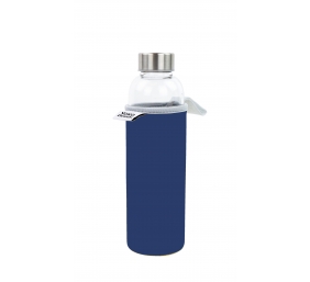 Yoko Design Glass Bottle with sleeve 1645 Blue, Capacity 0.5 L, Dishwasher proof, Bisphenol A (BPA) free