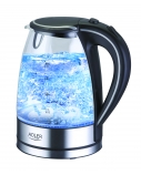 Adler | Kettle | AD 1225 | Standard | 2000 W | 1.7 L | Glass | 360° rotational base | Transparent/Stainless steel