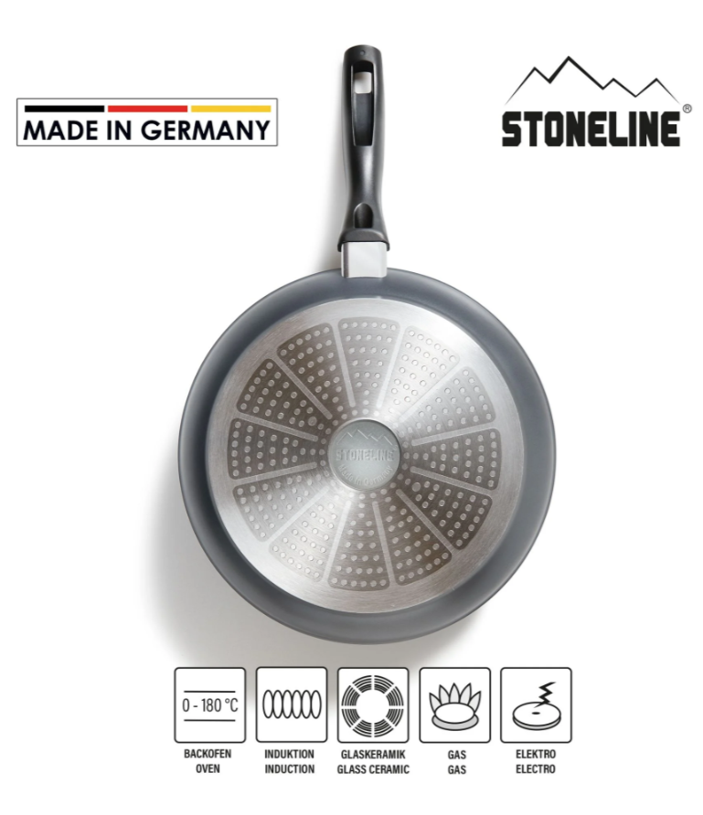 Stoneline | Made in Germany pan | 19047 | Frying | Diameter 28 cm | Suitable for induction hob | Fixed handle | Anthracite