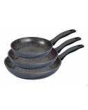 Stoneline Pan set of 3 6882 Frying, Diameter 16/20/24 cm, Suitable for induction hob, Fixed handle, Grey