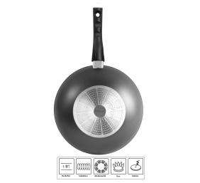 Stoneline | 19569 | Pan | Wok | Diameter 30 cm | Suitable for induction hob | Removable handle | Anthracite