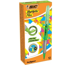Bic Teksto žymeklis Highlighter Flex, žalias, pakuotėje 12 vnt. 494619