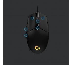 Žaidimų pelė Logitech G203 Lightsync, Juoda