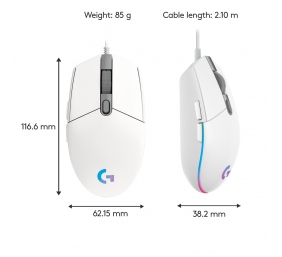 LOGI G203 LIGHTSYNC Gaming Mouse White